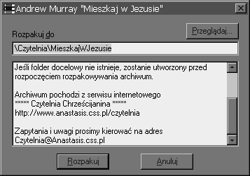 Widok okna przyk�adowego archiwum